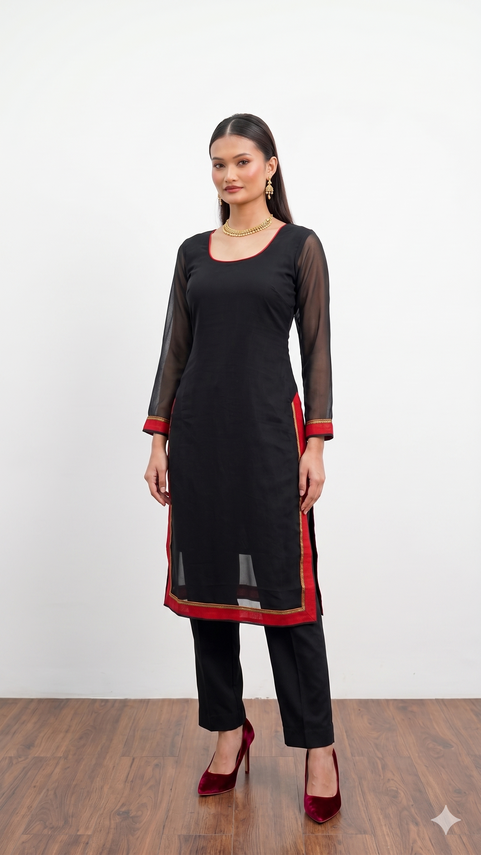 Newari Georgette Kurta – Butta Studio