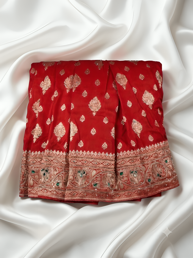 Imperial Scarlet Zari Silk Sari