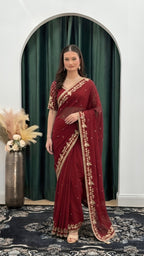 Chandani Embroidered Georgette Saree Set