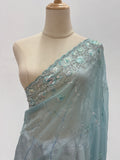 Silk Organza Saree with Sequence and Pearl Emdroidery Border