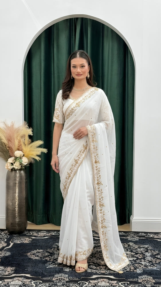 Chandani Embroidered Georgette Saree Set