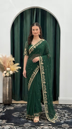 Chandani Embroidered Georgette Saree Set