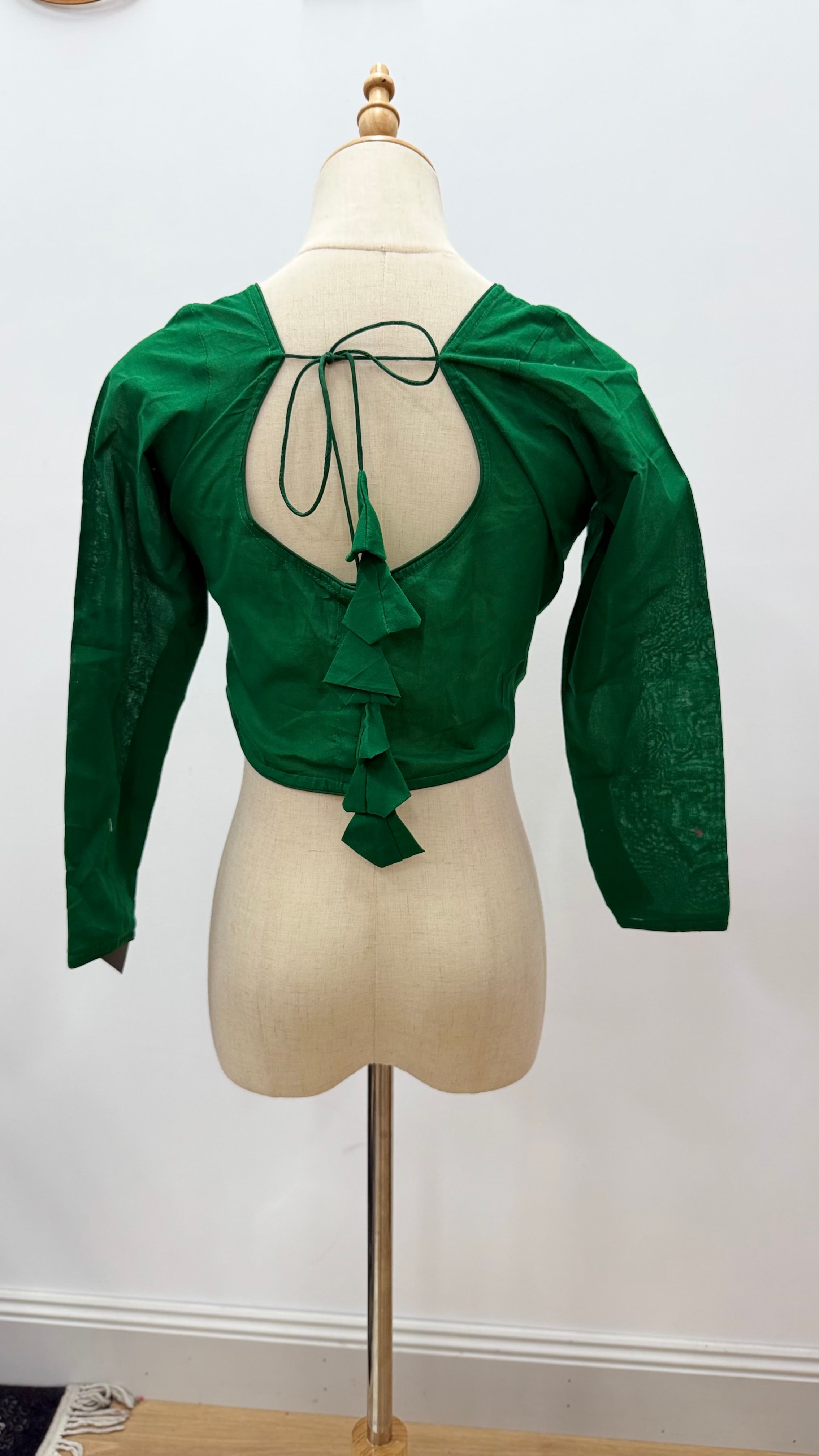 Forest Green Minimalist Cotton Blouse