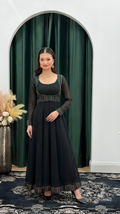 Dhaka Embroidered Black Anarkali Gown
