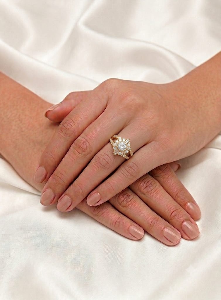 Celestial Criss-Cross Statement Ring