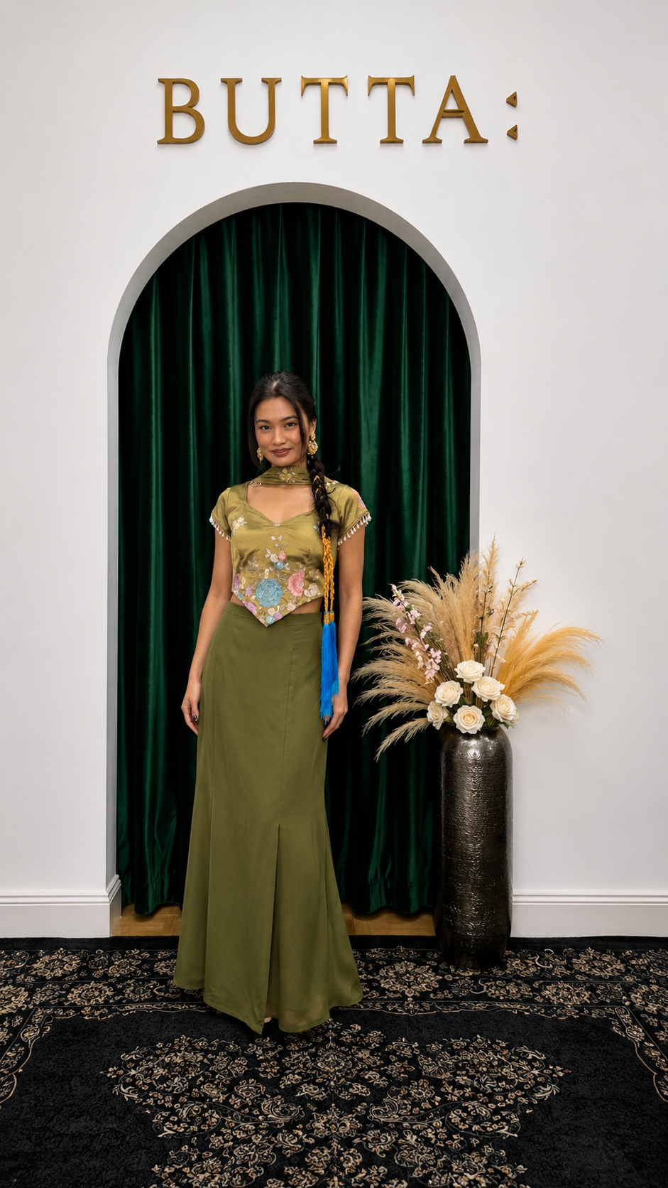 The Olive Blossom 90'sLehenga Set
