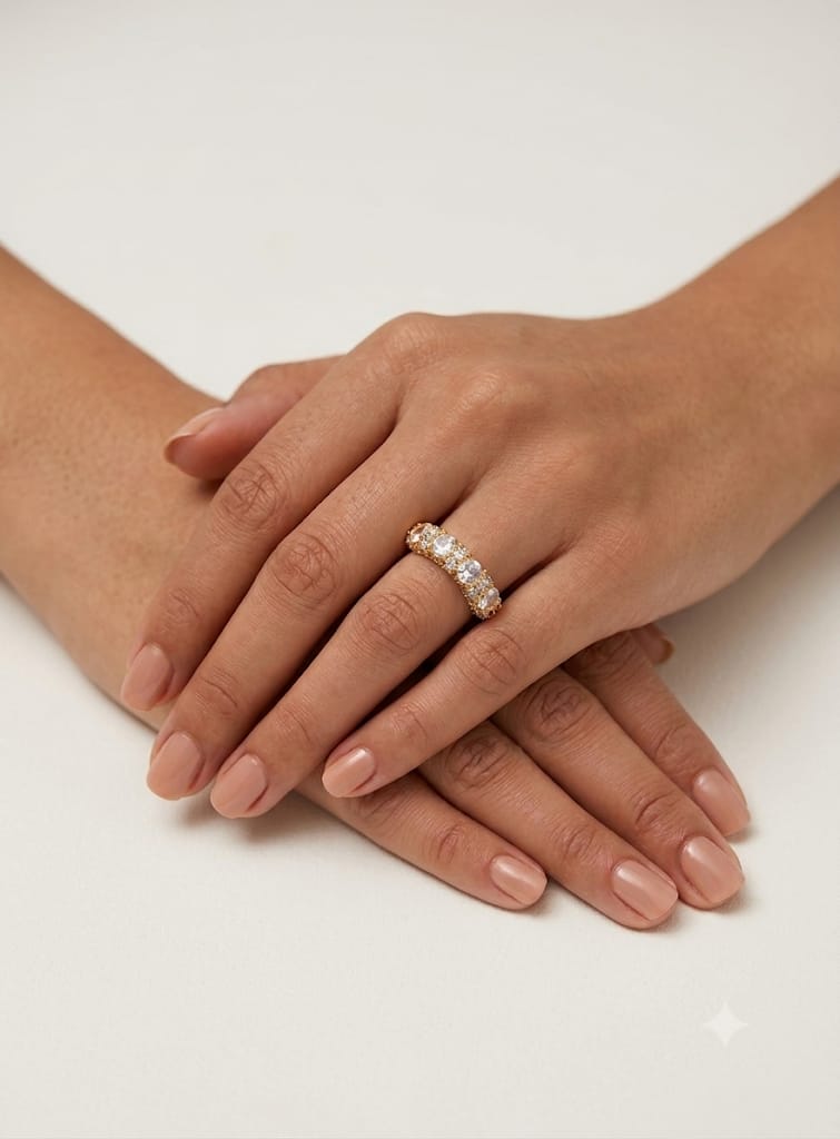 Horizon Oval Crystal Ring