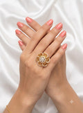 Crystal Petal Statement Ring