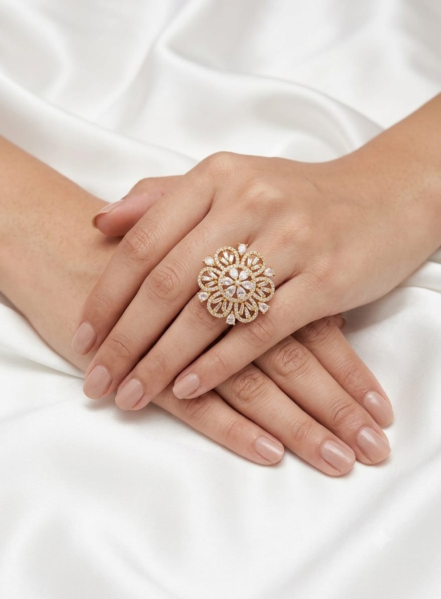 Floral Crystal Ring