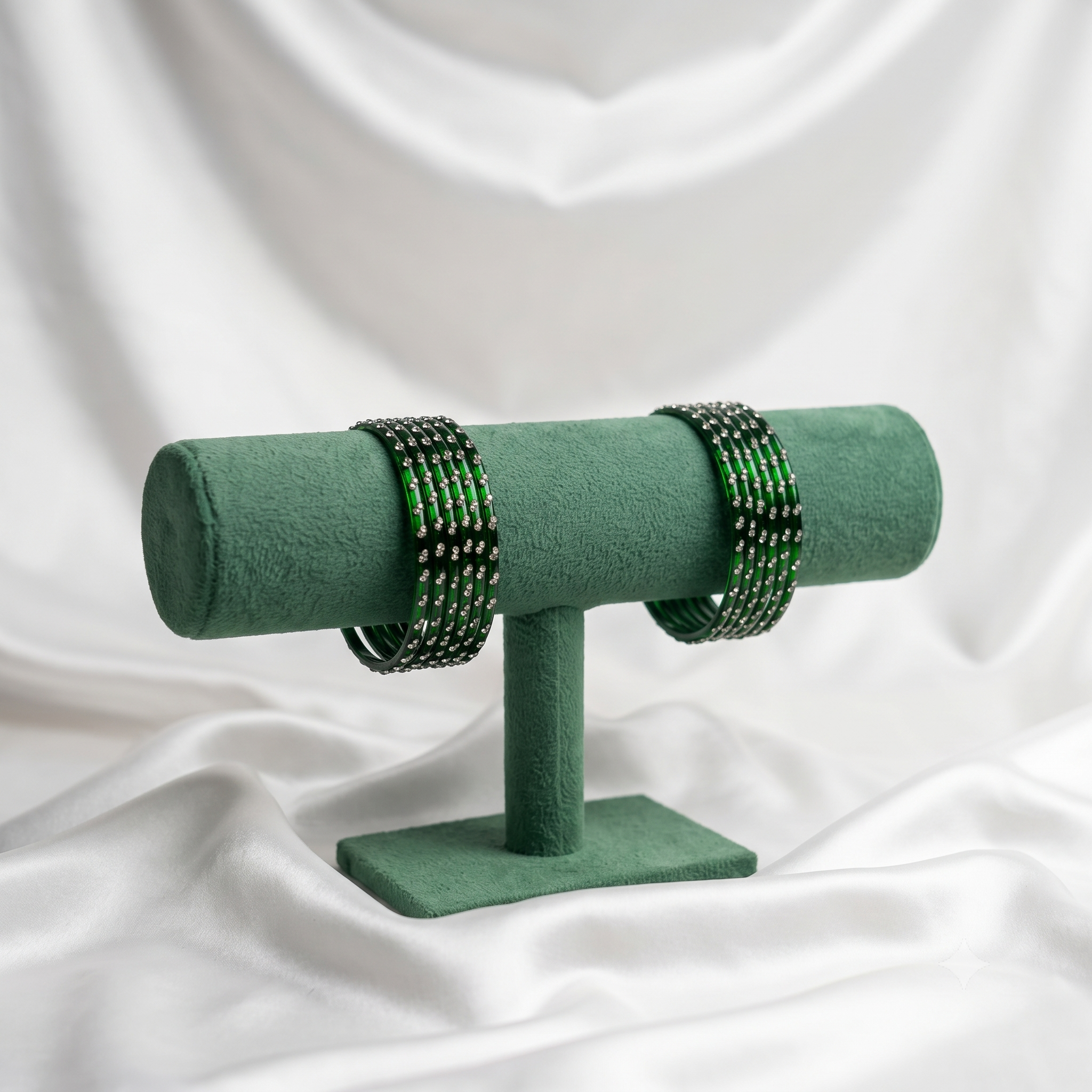 Classic Shaded Green Festive Chura Set