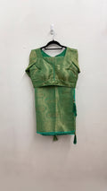 Emerald Green Brocade Saree Set
