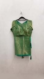 Emerald Green Brocade Saree Set