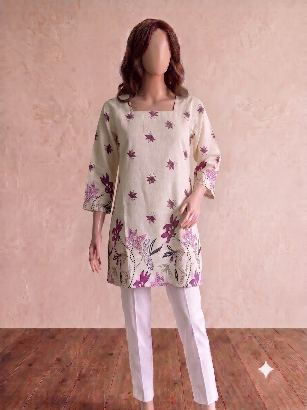 Ivory Lily Border Print Kurti