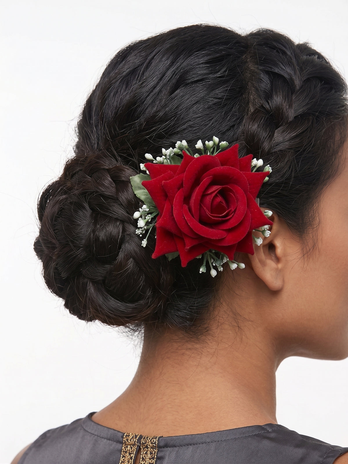 Crimson Rose Hair Clip