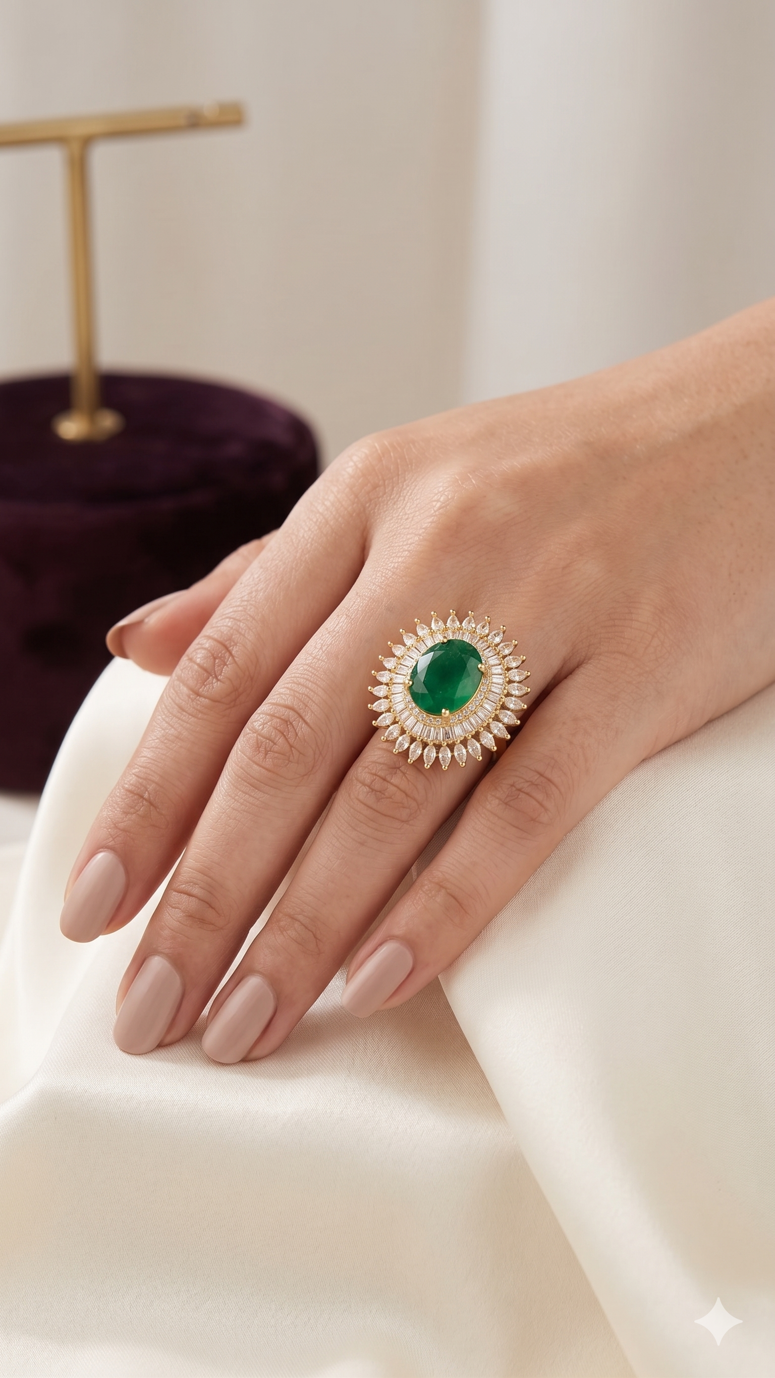 The Heritage Emerald Shield Ring