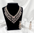 The Pink Teardrop Statement Necklace Set