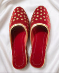 Royal Velvet Embroidered Bridal Heel Juttis