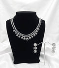 Celestial Bloom Silver-Tone American Diamond Necklace Set