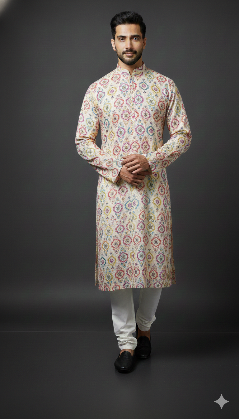 Men's Printed Kurtha