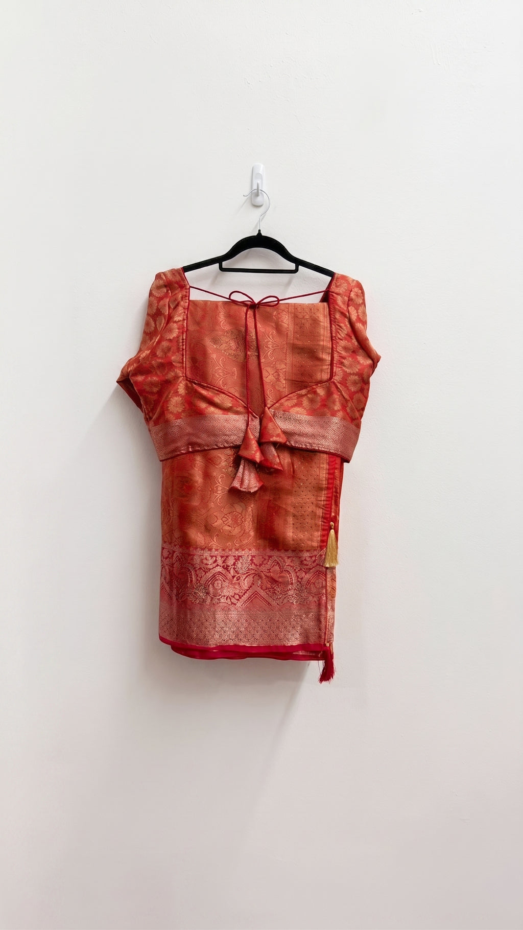 Vermilion Zari Banarasi Silk Saree
