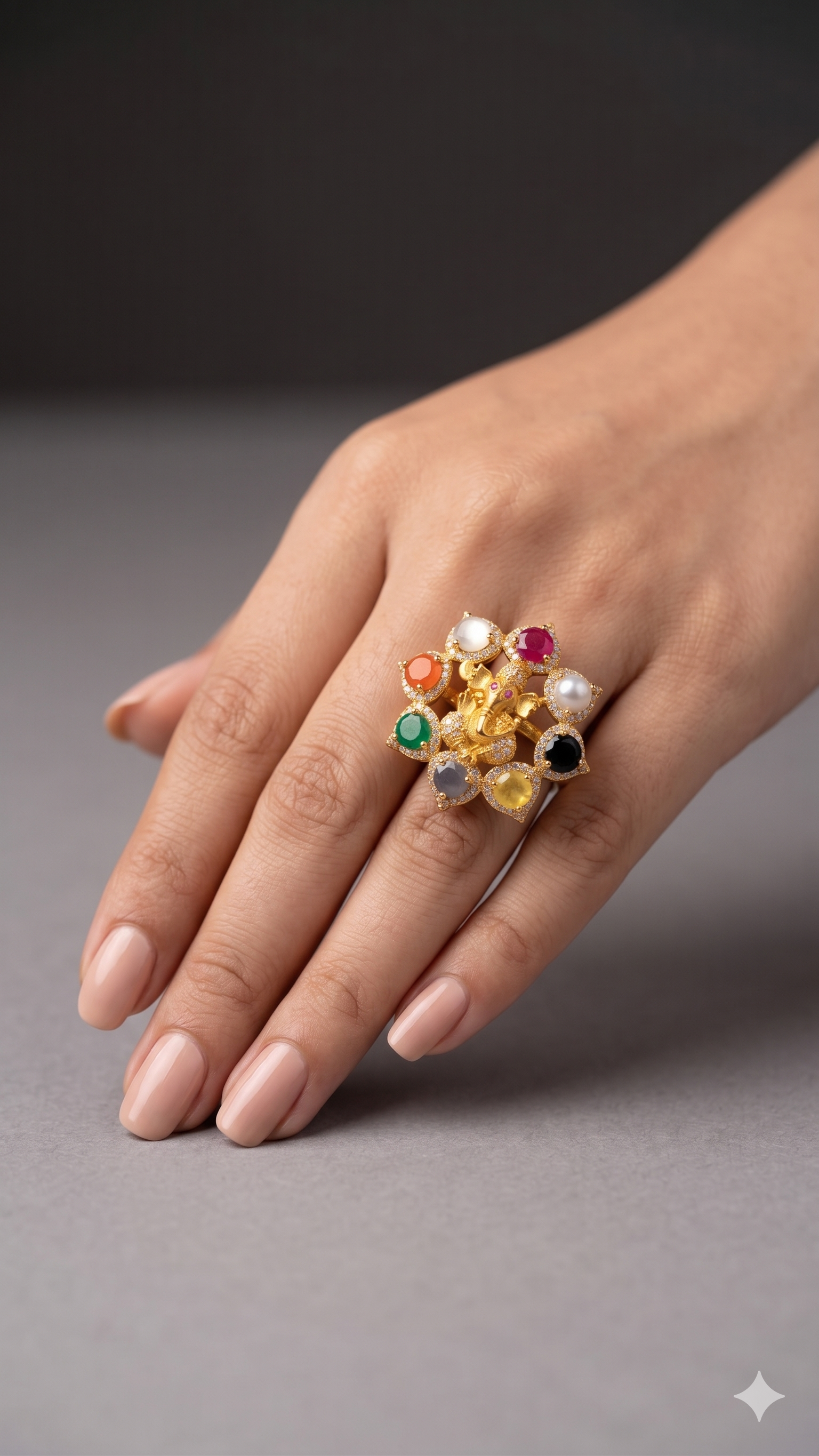 The Divine Ganesha Navaratna Ring