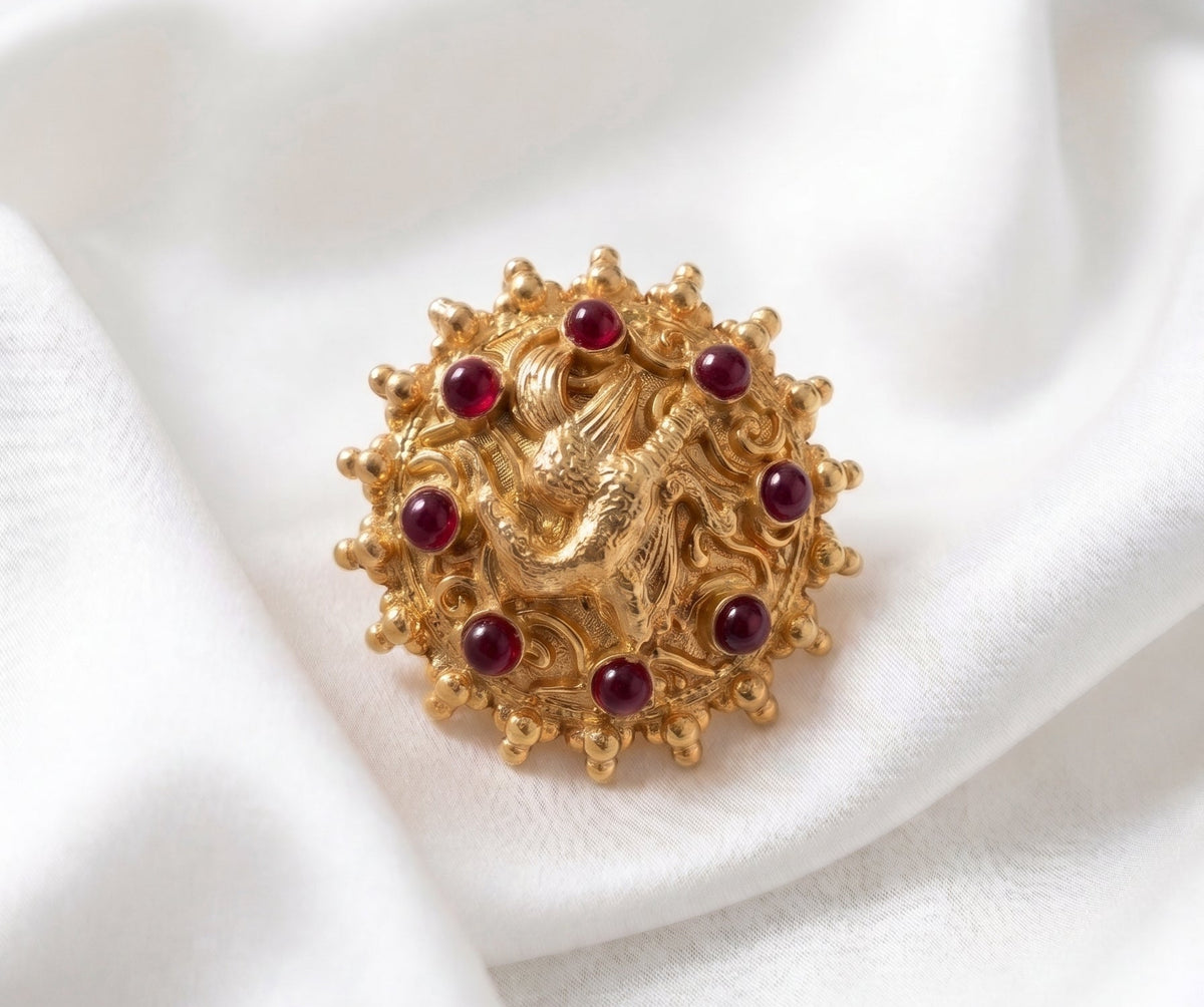 Gold Medallion Brooch