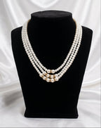 The Royal Triple-Strand Pearl & Coral Necklace