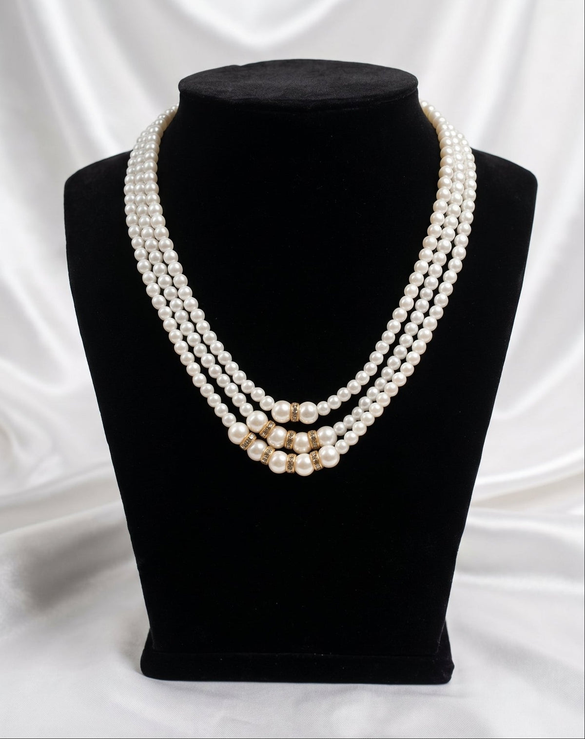 The Royal Triple-Strand Pearl & Coral Necklace