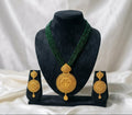 Emerald Green Potey Set with Classic Round Pendant