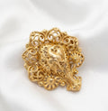 Golden Eagle Filigree Brooch