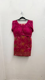 Pink Banarasi Silk Saree Set