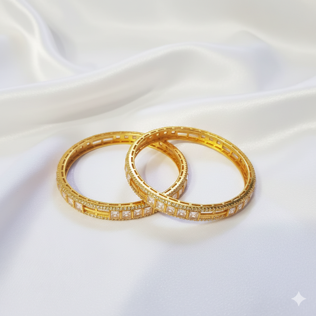 Diamond-Cut Gold Bangles