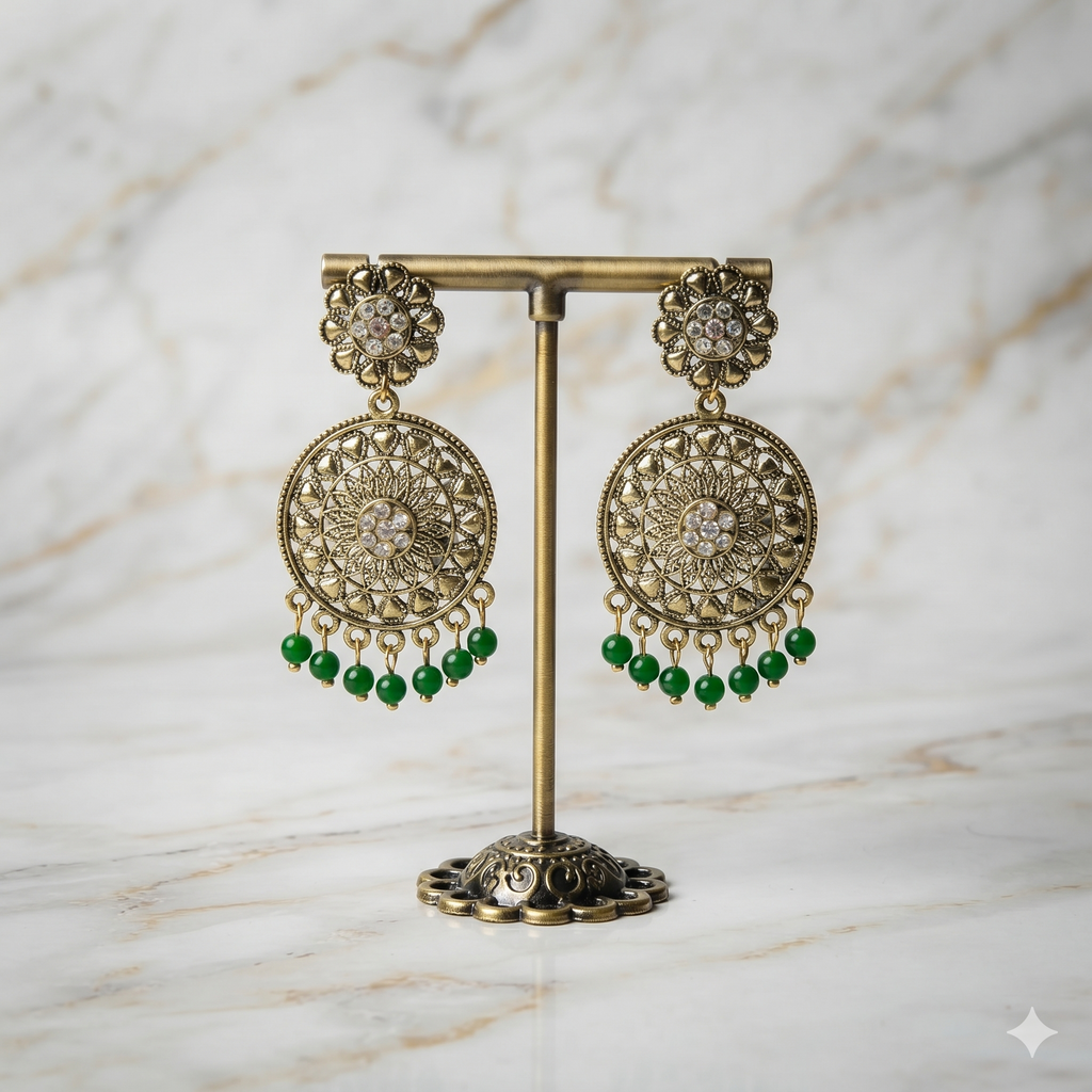 Mandala Filigree Drop Earrings