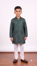 Emerald Radiance Textured Kurta Set
