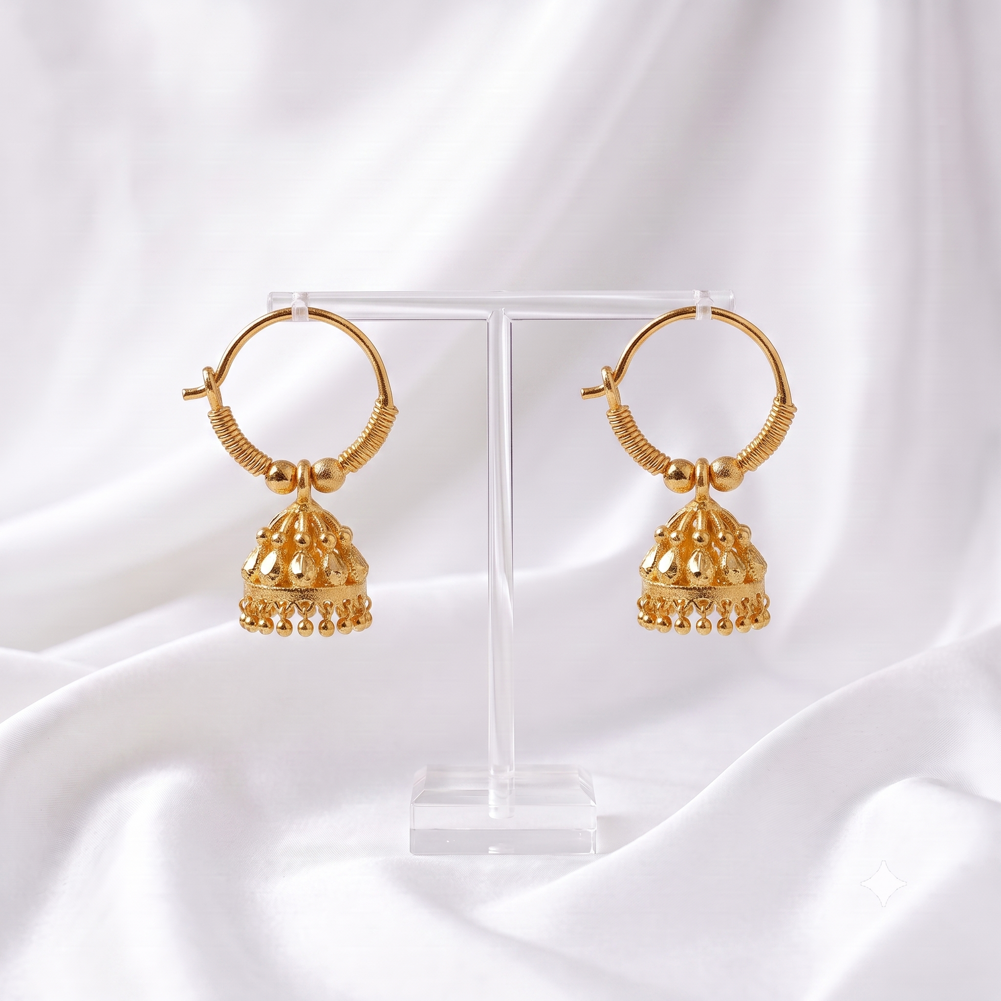 Classic Bell-Drop Jhumka Hoops