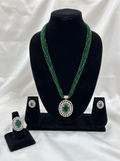 Emerald Elegance Beaded Pendant Set