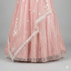 Blush Shimmer Floral Lehenga Set