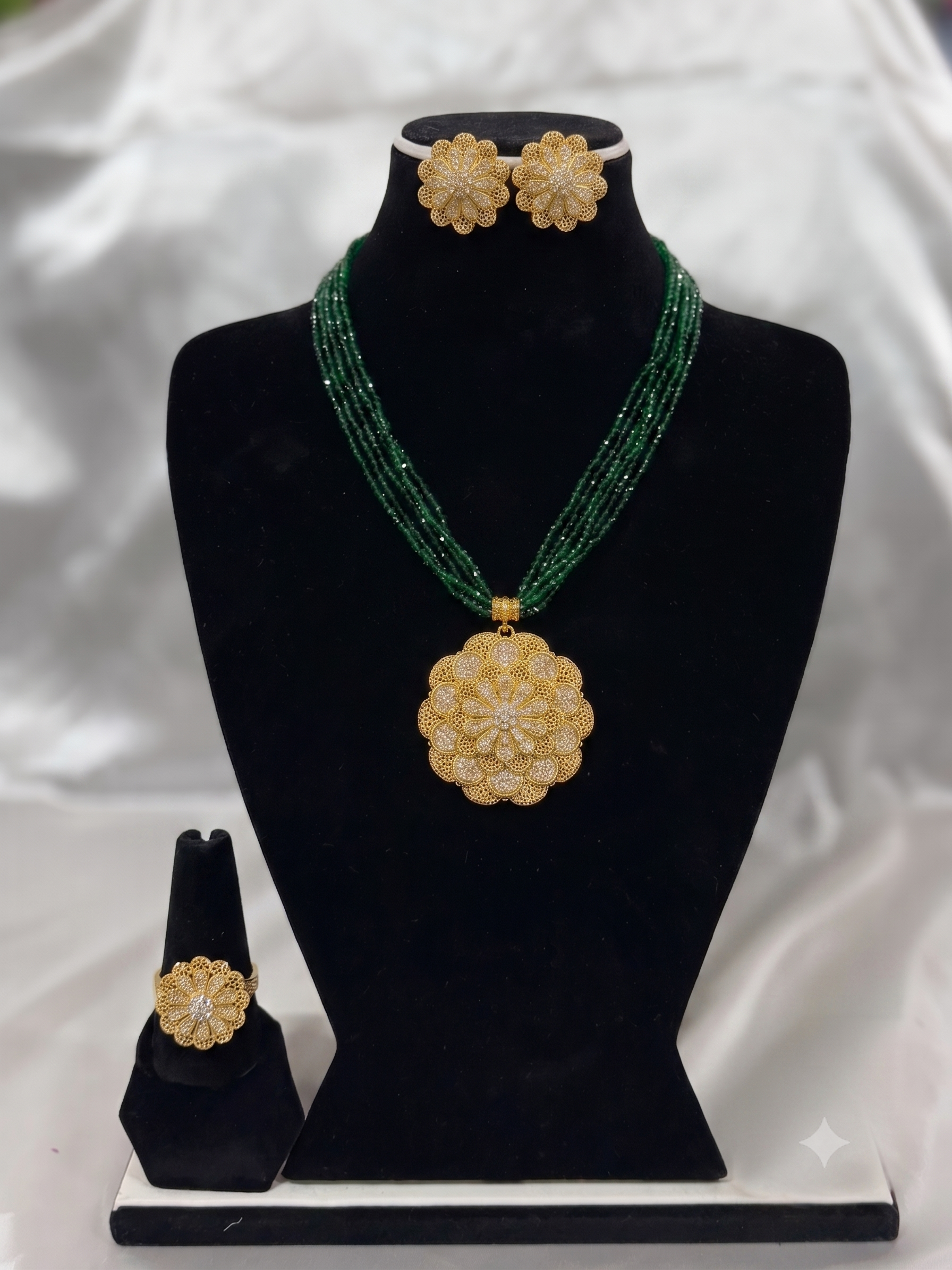 Apsara Blossom Emerald Set