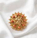 Gold Medallion Brooch