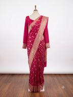 The Rani Pink Aura Zari Sari