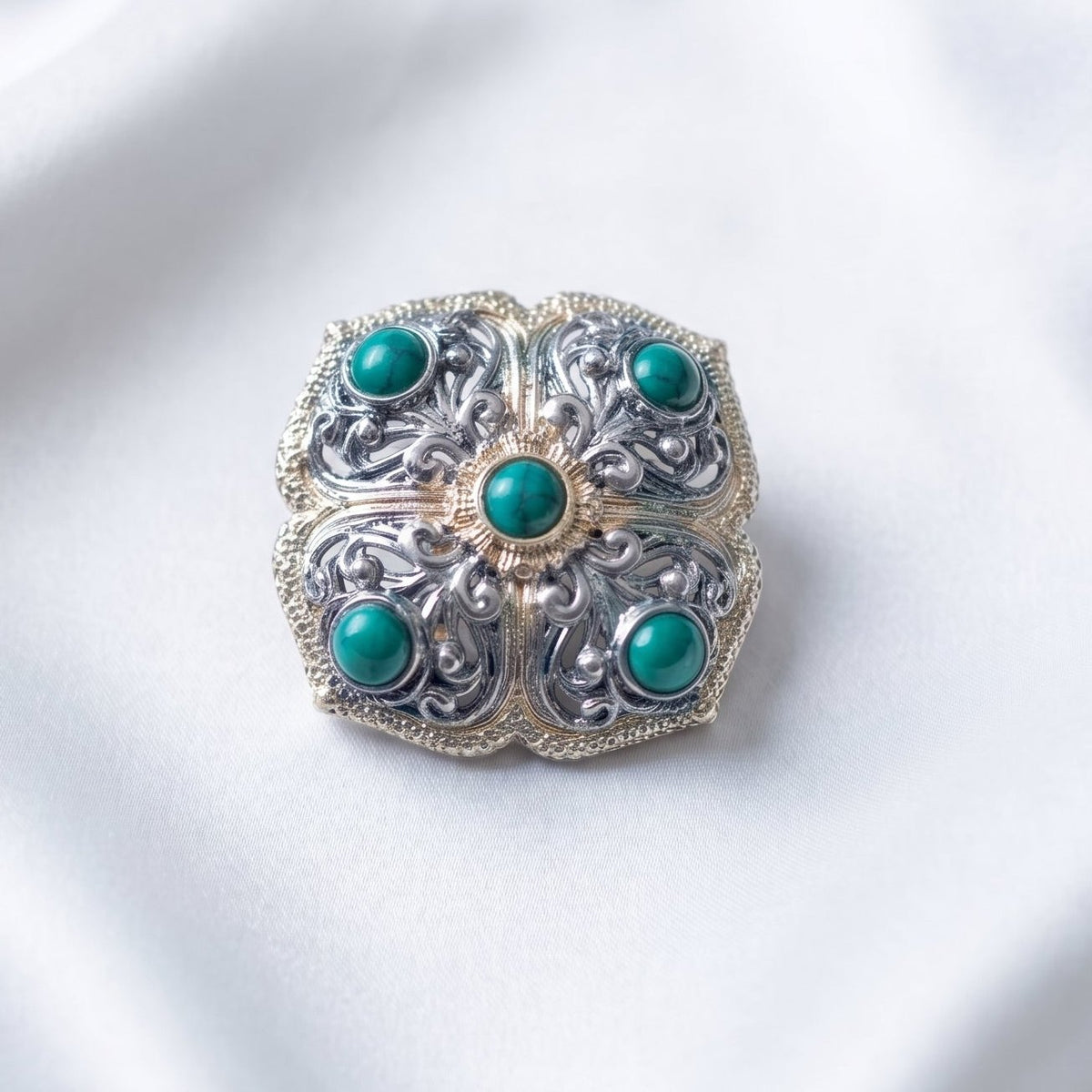 Himali Firoza Filigree Brooch
