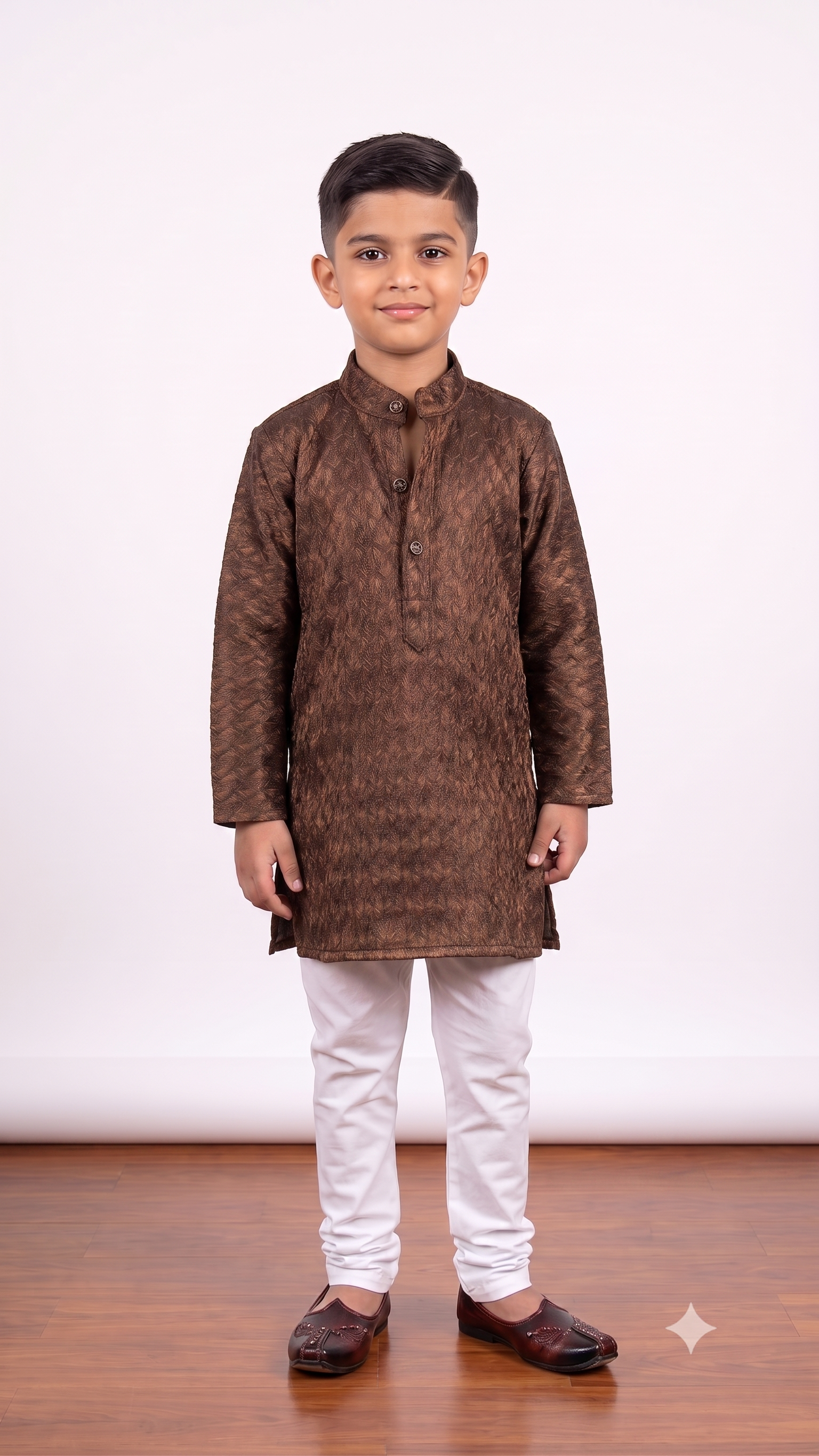 Royal Bronze Woven Jacquard Kurta Set