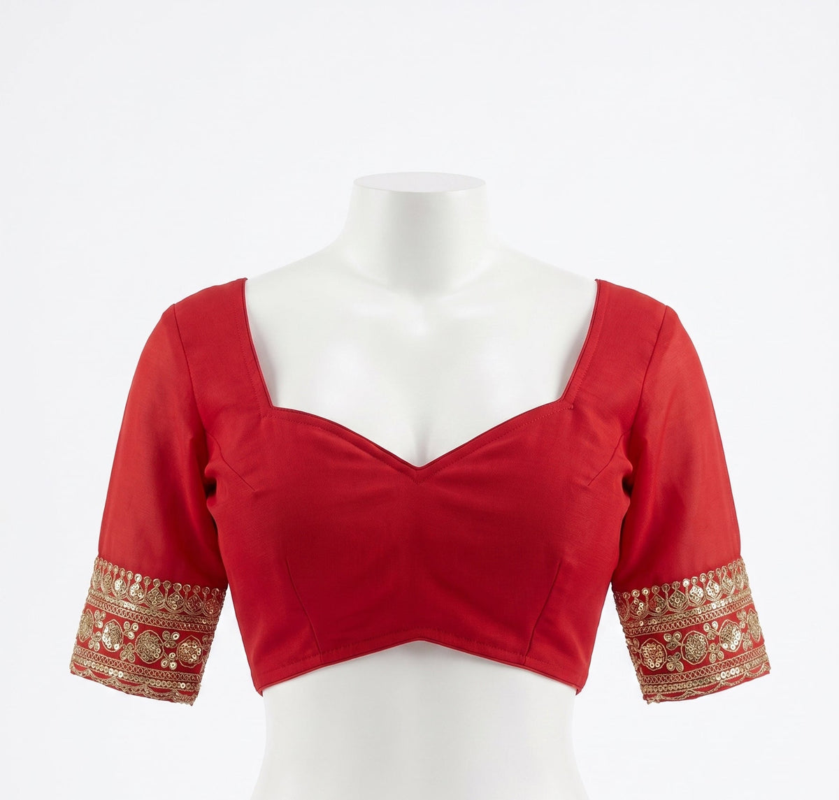 Crimson Radiance Pre-Stitched Festive Saree Set