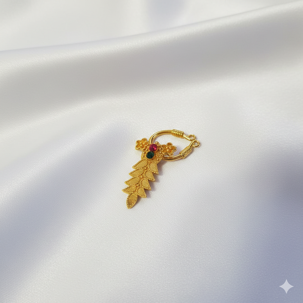 Golden Parijat Bulaki (Traditional Nose Ring)