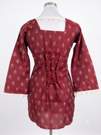Crimson Diamond Print Short Kurti