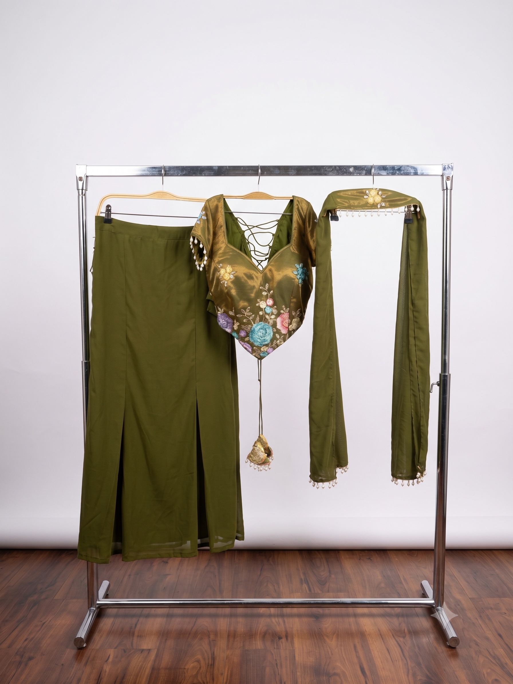 The Olive Blossom 90'sLehenga Set