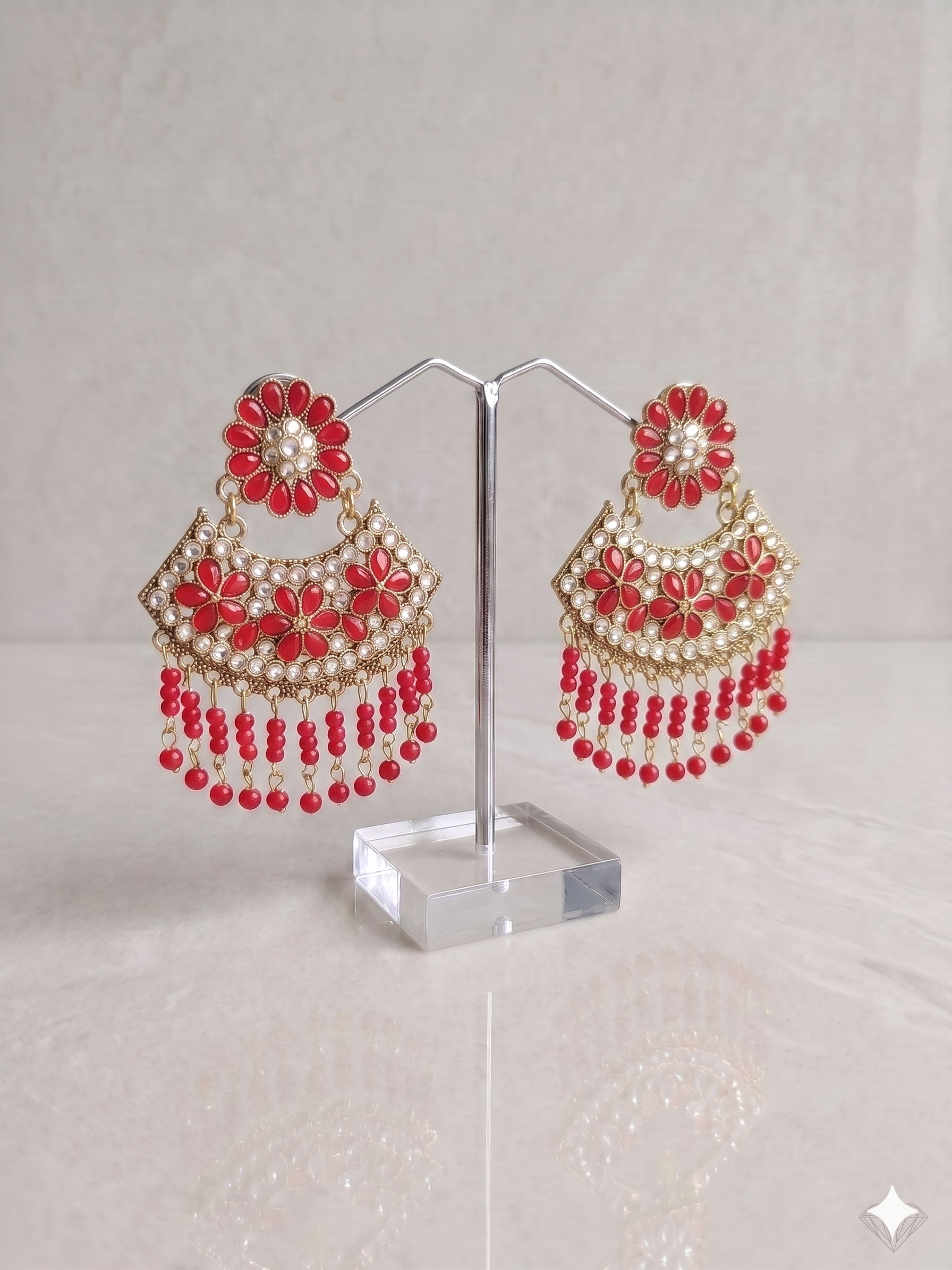 Royal Floral Chandbali Earrings