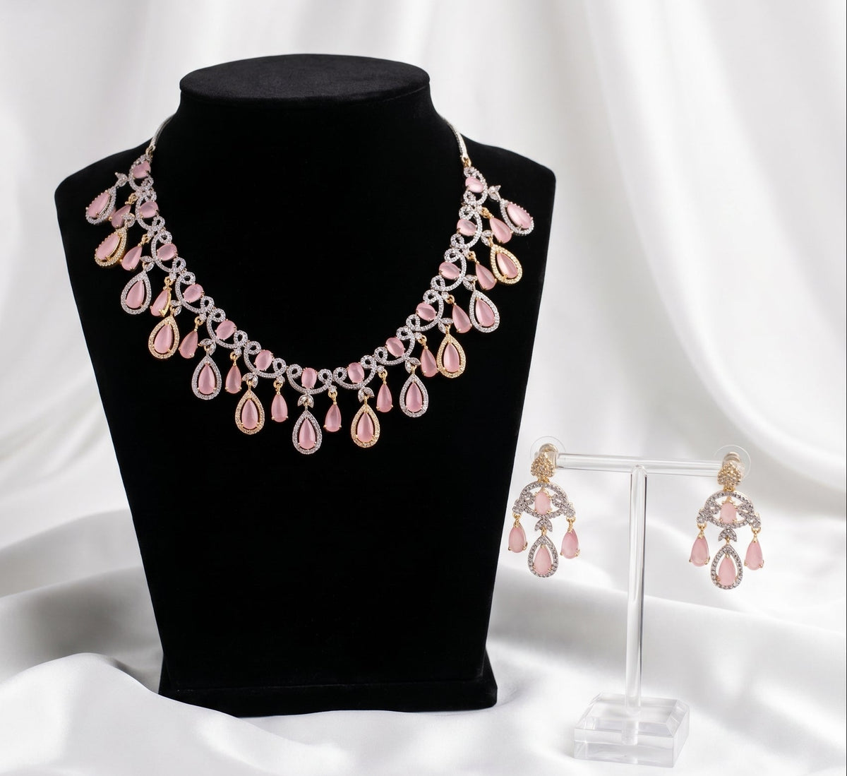 Blush Radiance Crystal Necklace Set