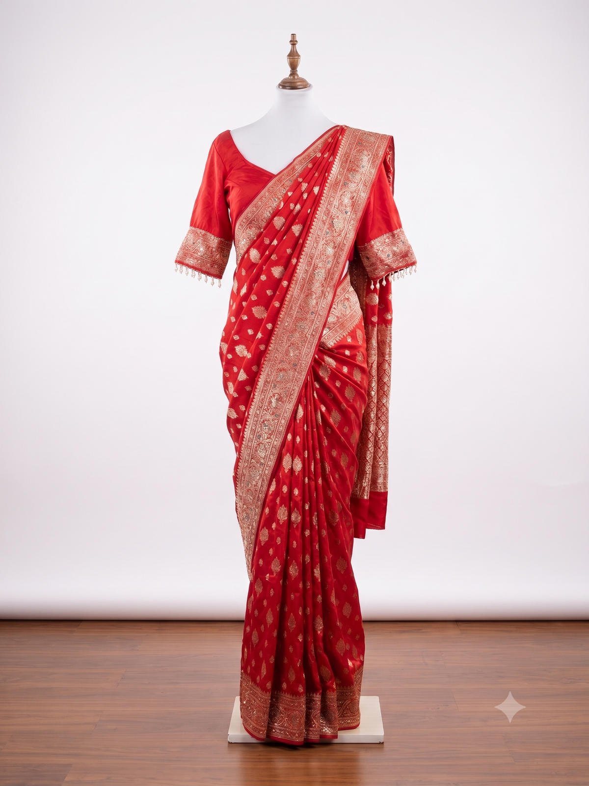 Imperial Scarlet Zari Silk Sari