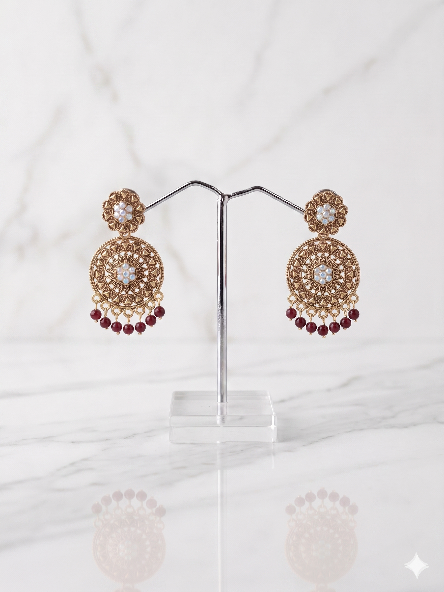 Mandala Filigree Drop Earrings